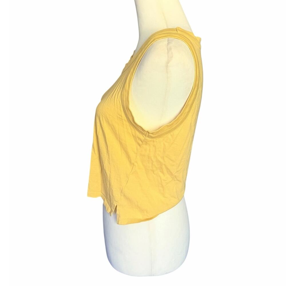 Madewell Softfade Cotton Crop Tank Yellow Small - Picture 3 of 4